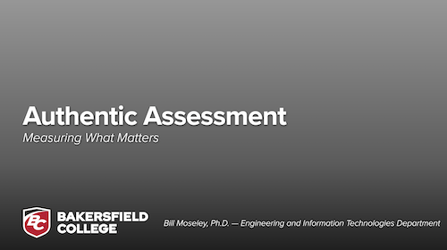 PPT Slide showing Authentic Assessment: Measuring What Matters